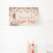 Fairy First Birthday Party Personalisiert Vinyl Banner (InSitu)