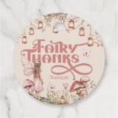 Fairy First Birthday Party Thema Custom Vielen Dan Geschenkanhänger (Rückseite)