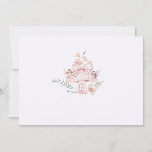 Fairy First Birthday Pastel Whimsical Photo Einladung (Rückseite)