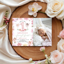 Fairy First Birthday Photo Invitation Einladung