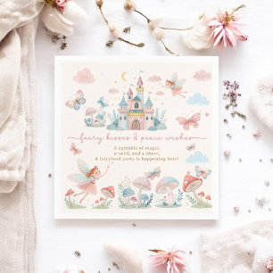 Fairy First Birthday Pink Schmetterlinge magisch Serviette