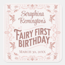 Fairy First Birthday Pink Sweet Girls Bday Party