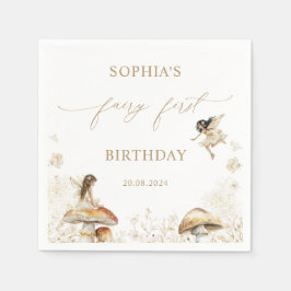 Fairy First Birthday Serviette
