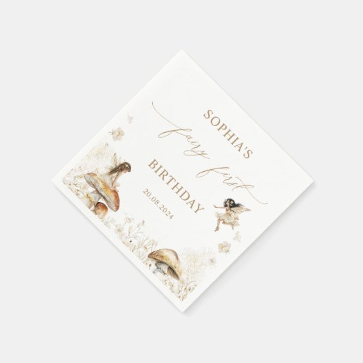 Fairy First Birthday Serviette (Ecke)