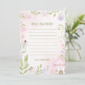 Fairy First Birthday Time Kapsel Note Card Einladung (Stehend Vorderseite)
