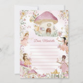Fairy First Birthday Time Kapsel Note Card Einladung (Vorderseite)