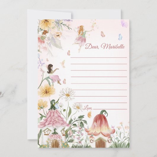 Fairy First Birthday Time Kapsel Note Card Einladung (Vorderseite)