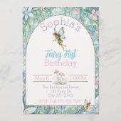 Fairy First Birthday, Watercolor 1st Birthday Einladung (Vorderseite)