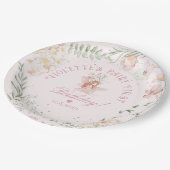 Fairy First Birthday Whimsical Enchanted Garden Pappteller (Schrägansicht)