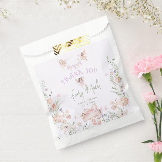 Fairy First Birthday Whimsical garden Lilac Geschenktütchen (Versiegelt)