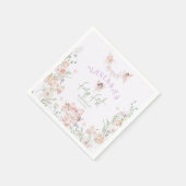 Fairy First Birthday Whimsical garden Lilac Serviette (Ecke)