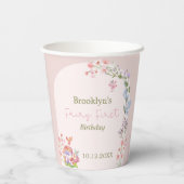Fairy First Birthday Whimsical Mushroom Paper Cup Pappbecher (Rückseite)