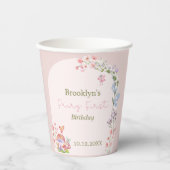 Fairy First Birthday Whimsical Mushroom Paper Cup Pappbecher (Vorderseite)
