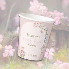 Fairy First Birthday Whimsical Mushroom Paper Cup Pappbecher