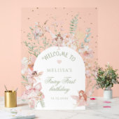 Fairy First Birthday Whimsical Purple Welcome Acrylschild (Hochzeit)