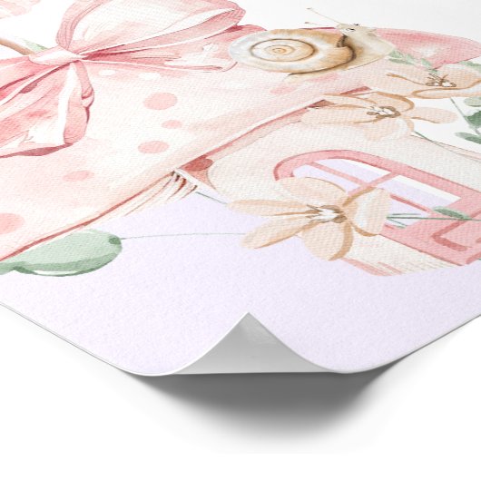 Fairy First Birthday Whimsical Purple Welcome Poster (Ecke)