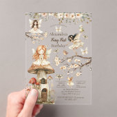 Fairy First Birthday Woodland Floral Acryleinladungen (Insitu (Handheld))
