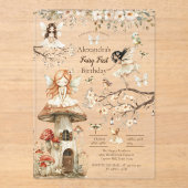 Fairy First Birthday Woodland Floral Acryleinladungen (Vorderseite)