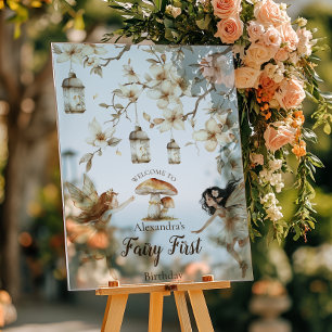 Fairy First Birthday Woodland Floral Acrylschild
