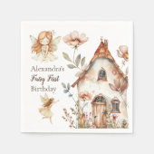 Fairy First Birthday Woodland Floral Serviette (Vorderseite)