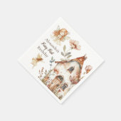 Fairy First Birthday Woodland Floral Serviette (Ecke)