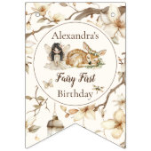 Fairy First Birthday Woodland Floral Wimpelkette (Erste Fahne)