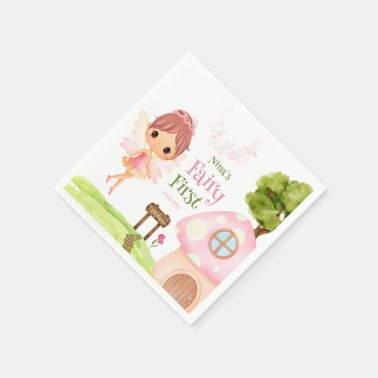 Fairy First, Blumengarten & Fairyland verzaubert Serviette (Ecke)