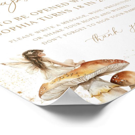 Fairy First Boho Birthday Party Time Kapsel Poster (Ecke)