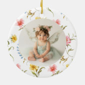 Fairy First Christmas 1st Birthday Photo Keramik Ornament (Hinten)