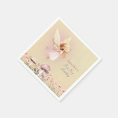 Fairy First Cute Girl's 1st Birthday Party Serviette (Ecke)