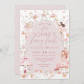 Fairy First Enchanted Garden Fairy Girl Geburtstag Einladung (Vorne/Hinten)