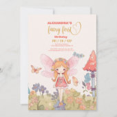 Fairy First Enchanted Woodland 1. Geburtstag Einladung (Vorderseite)
