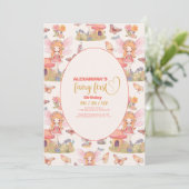 Fairy First Enchanted Woodland 1. Geburtstag Einladung (Stehend Vorderseite)