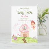 Fairy First Fairyland & Garden Einladung zum Gebur (Stehend Vorderseite)