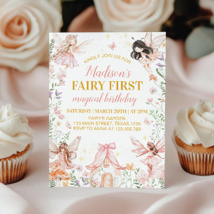 Fairy First Floral Garden Geburtstag Einladung