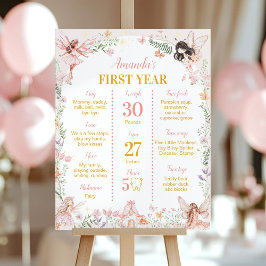 Fairy First Floral Garden Geburtstag Milestone Zei Poster
