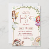 Fairy First Forest Birthday Party Einladung (Vorderseite)