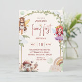 Fairy First Forest Birthday Party Einladung (Stehend Vorderseite)