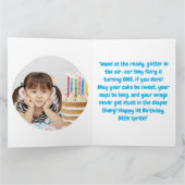 Fairy First Foto Girly Kindergeburtstag Gruß Karte (Innenseite)