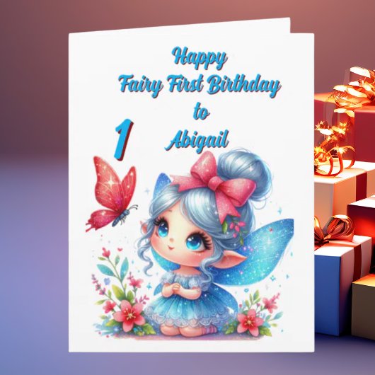 Fairy First Foto Girly Kindergeburtstag Gruß Karte