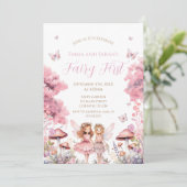 Fairy First garden birthday Party Invitation Einladung (Stehend Vorderseite)
