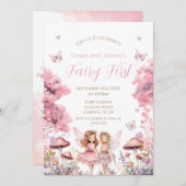 Fairy First garden birthday Party Invitation Einladung (Vorne/Hinten)