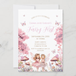 Fairy First garden birthday Party Invitation Einladung