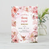 Fairy First Garden Fee Kindergeburtstag Einladung (Stehend Vorderseite)