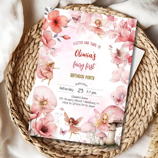 Fairy First Garden Fee Kindergeburtstag Einladung