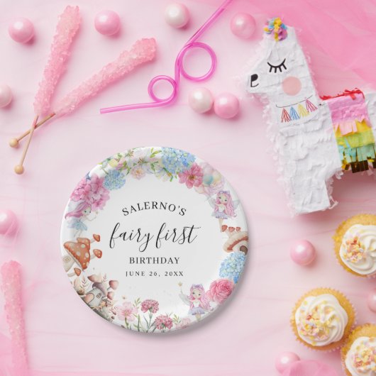 Fairy First Geburtstag 1. Geburtstag Pappteller (Party)