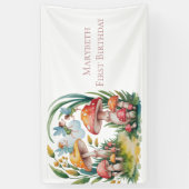 Fairy First Girl Birthday Party Banner (Vertikal)