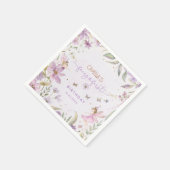 Fairy First Girl Birthday Party Serviette (Ecke)