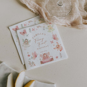 Fairy First Girl Birthday Party Serviette