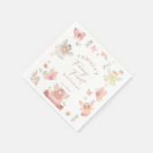 Fairy First Girl Birthday Party Serviette (Ecke)